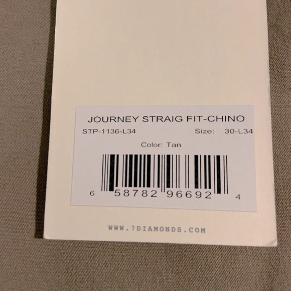 New 7 Diamonds Journey Straight Leg Chino Mens size 30 x 34 - Picture 4 of 7
